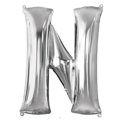Foil Balloon - Jumbo Silver Letter N