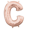 Foil Balloon - Mini Letter Rose Gold C 16 Inch Air-Filled Only
