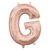 Foil Balloon - Mini Letter Rose Gold G 16 Inch Air-Filled Only