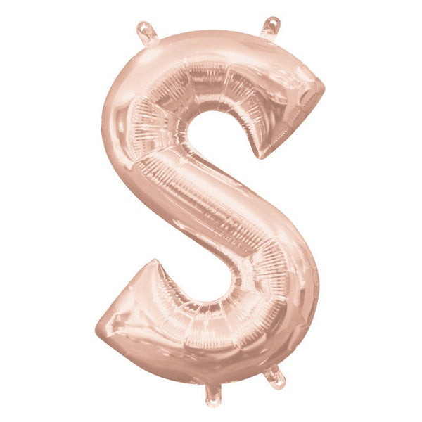 Foil Balloon - Mini Letter Rose Gold S 16 Inch Air-Filled Only