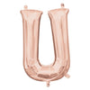 Foil Balloon - Mini Letter Rose Gold U 16 Inch Air-Filled Only