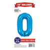 Foil Balloon - Mini Number Light Blue 0