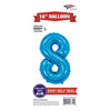 Foil Balloon - Mini Number Light Blue 8