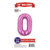 Foil Balloon - Mini Number Light Pink 0