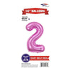 Foil Balloon - Mini Number Light Pink 2