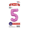 Foil Balloon - Mini Number Light Pink 5
