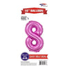 Foil Balloon - Mini Number Light Pink 8