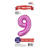 Foil Balloon - Mini Number Light Pink 9
