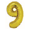 Foil Balloon - Mini Number Gold 9 16 Inch Air-Filled Only, Not Packaged