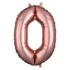 Foil Balloon - Mini Number Rose Gold 0 16 Inch Air-Filled Only