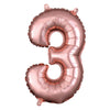 Foil Balloon - Mini Number Rose Gold 3 16 Inch Air-Filled Only
