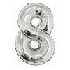 Foil Balloon - Mini Number Silver 8 16 Inch Air-Filled Only, Not Packaged