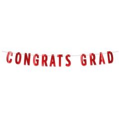 Foil Congrats Grad Streamer Red