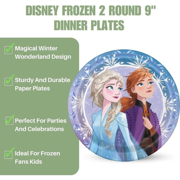 Frozen Paper Party Plates, 8 Count, 9"