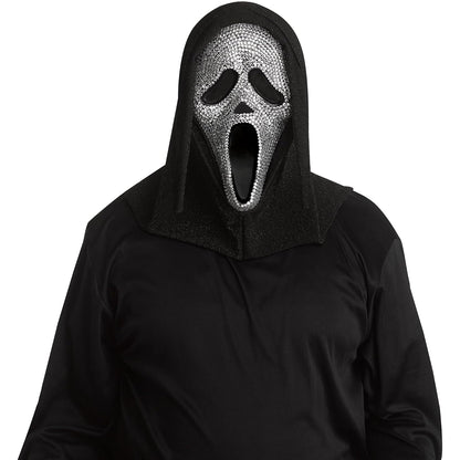Fun World Officially Licensed Ghost Face Crystal Bling Mask Costume Accessory, Silver