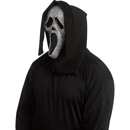 Fun World Officially Licensed Ghost Face Crystal Bling Mask Costume Accessory, Silver