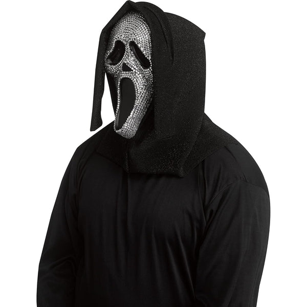 Fun World Officially Licensed Ghost Face Crystal Bling Mask Costume Accessory, Silver