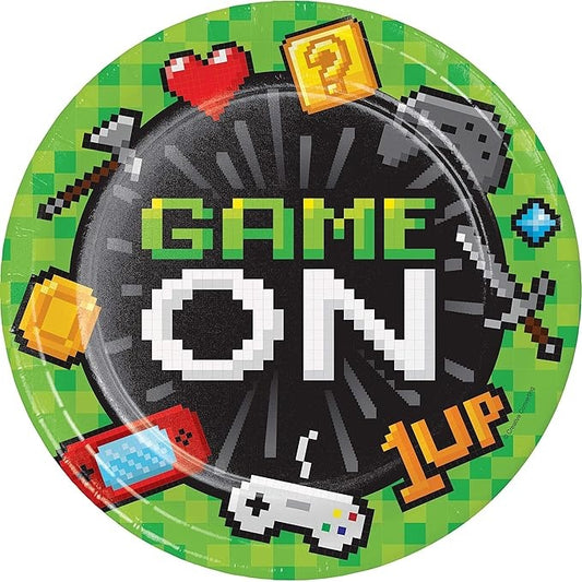 Game On Video Game Gaming Party Plates, 8", 8 Count