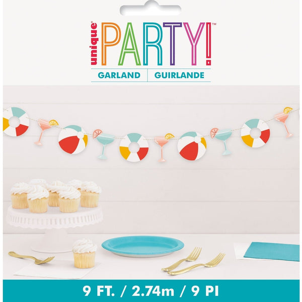 Poolside Summer Cutout Garland, 9ft