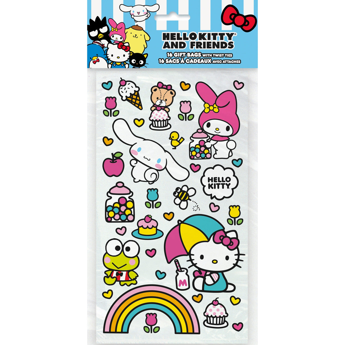 Gift Bags - Cellophane, Hello Kitty 16 Count