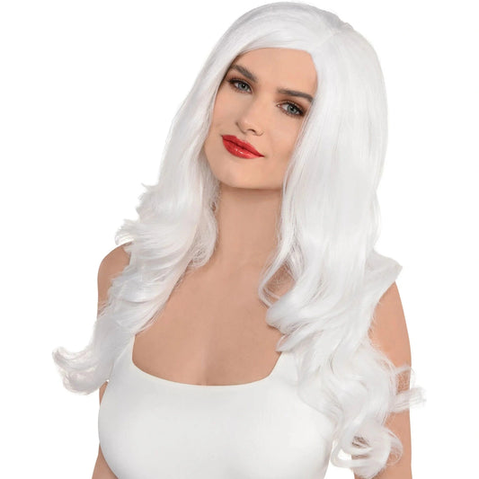 Glam, White, Wig, Halloween, Accessories