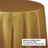 Glittering Gold Plastic Octagon Round Table Cover - 82" 1CT