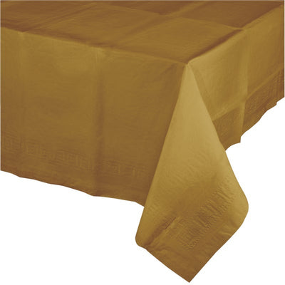Glittering Gold Plastic Table Cover - 54" x 108" 1CT