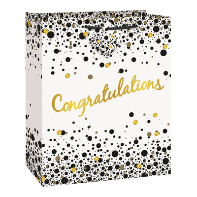 Gold "Congratulations" Gift Bag 13" x 10"