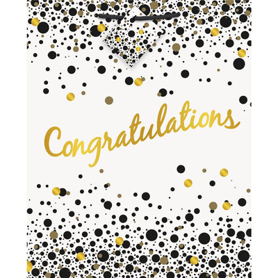 Gold "Congratulations" Gift Bag 13" x 10"