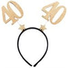 Gold Glitter Age Headband 40 Years