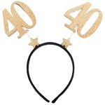 Gold Glitter Age Headband 40 Years