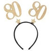 Gold Glitter Age Headband 80 Years