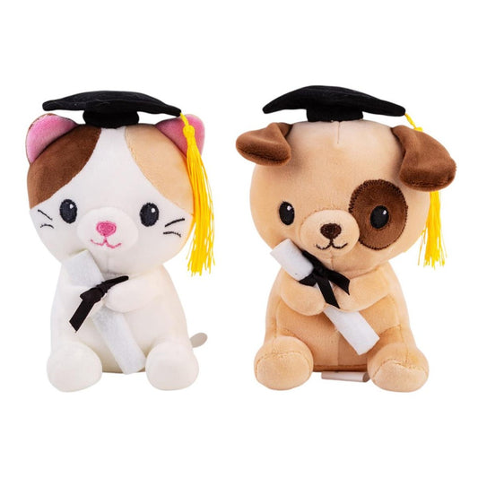 Graduation 6" Plush, Assorted Dog or Cat
