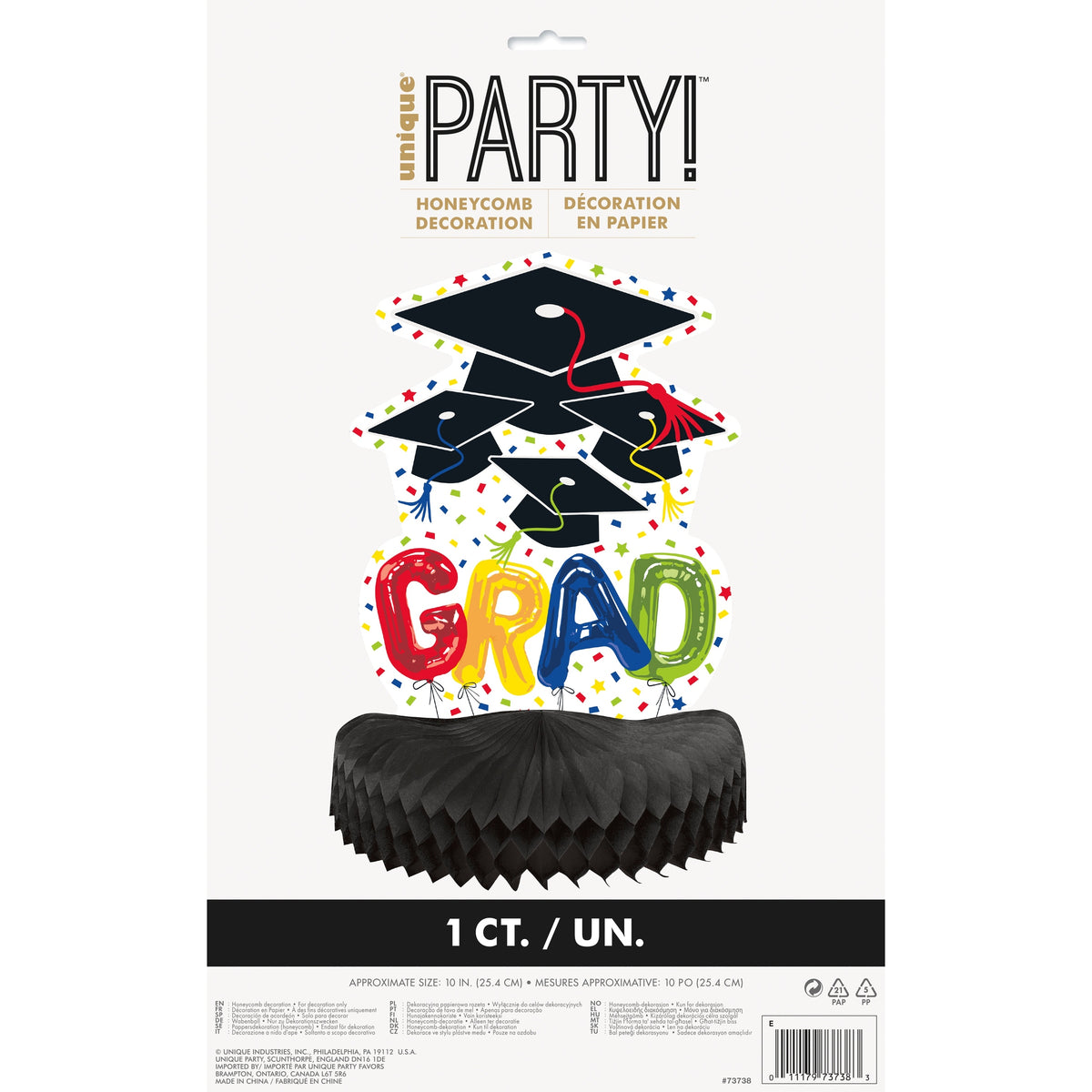 Graduation Balloon Honeycomb Centerpiece 10"