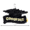 Graduation "Congrats" Black Tinsel Cap Decor
