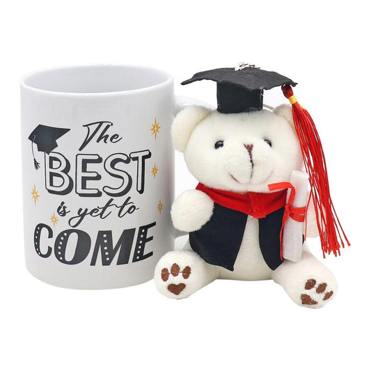 Graduation "The Best is Yet to Come" 15oz Mug with Plush Bear