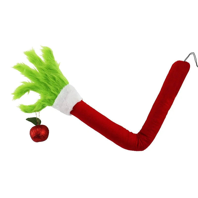 Grinch Arm Christmas Tree Decoration with Green Fur