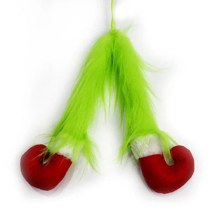 Grinch Arm Christmas Tree Decoration with Green Fur