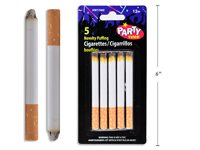 Novelty Puffing Cigarettes, Pack of 5