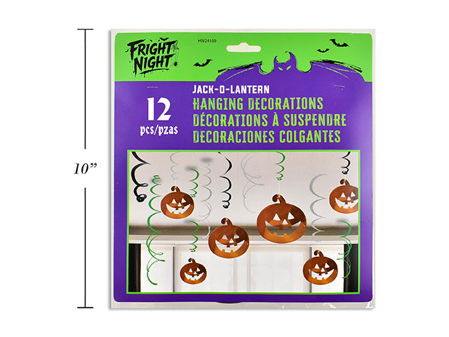 Hanging Jack-O-Lantern Swirls, Set of 12