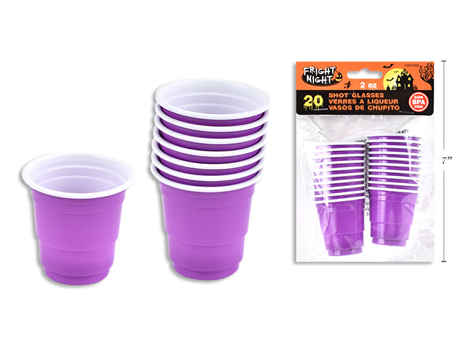 Halloween 2oz Purple Mini Beer Cup Shot Glasses, Set of 20