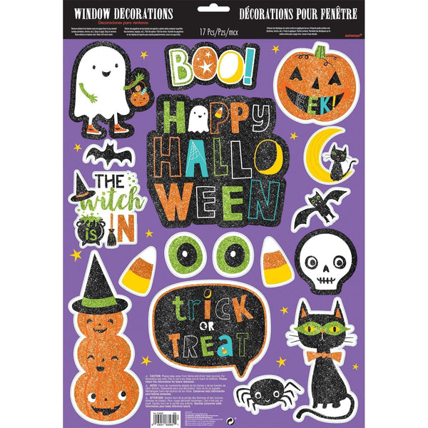 Halloween Friends Glitter Window Decorations