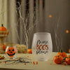 Halloween More Boos Please" Plastic Stemless Wine Glass I Pack of 1 - 15oz.