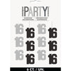 Hanging Decorations - Black & Silver Glitz 16th Birthday
