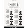Hanging Decorations - Black & Silver Glitz 30th Birthday, 6 Count
