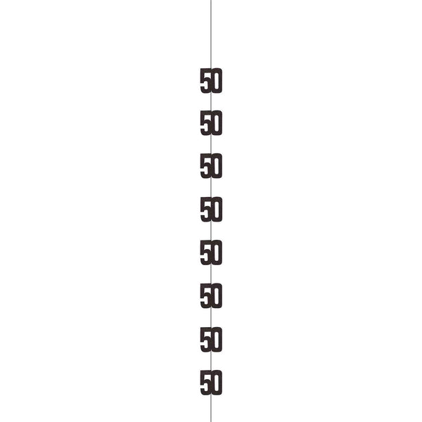 Hanging Decorations - Black & Silver Glitz 50th Celebration