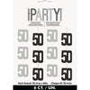 Hanging Decorations - Black & Silver Glitz 50th Celebration