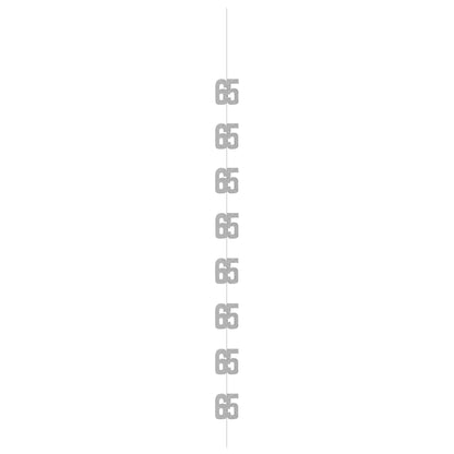 Hanging Decorations - Black & Silver Glitz 65th Birthday