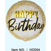 Happy Birthday 18" Foil Balloon Black and Gold