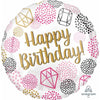 Happy Birthday Gems 18" Foil Balloon